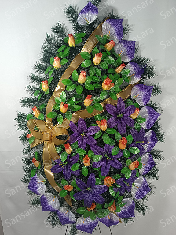 Вінок П-02 170/85см Вінок великий бант