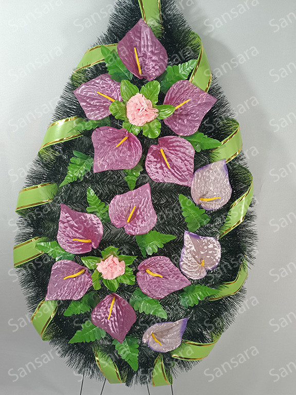 Вінок Б-4  145/60см Вінок дві квітки з кали