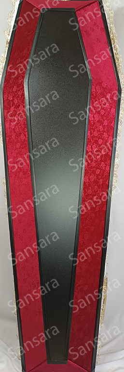 Труна велюрова.шестигранна з МДФ вставкою