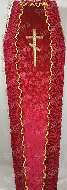 Труна велюрова.шестигранна