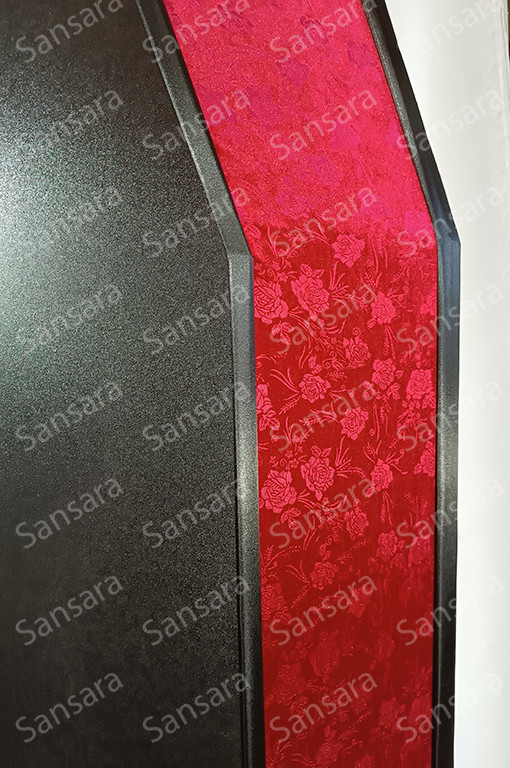 Труна велюрова.шестигранна з МДФ вставкою