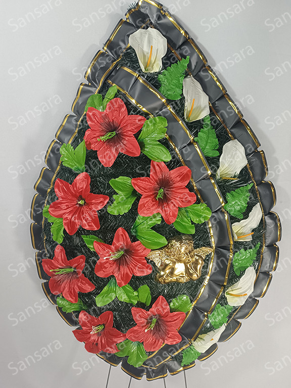 Вінок К 06 125/60см Вінок з чорной стрічкой