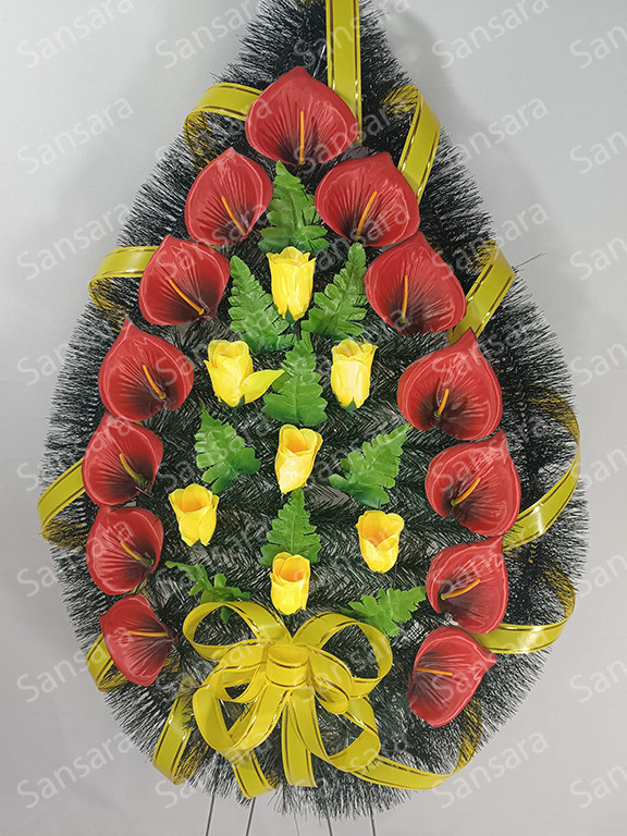 Вінок К 10 120/60см Вінок в смерекі бутон та кала