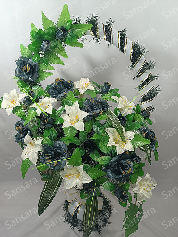 Кошик вквітчений дройна ручка Косий букет 120/70 см