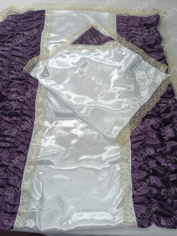 Комплект жатка атлас з мереживом №13 наволочка 50\50