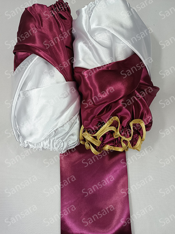 Оббивка атлас  двокольоровий з а\б "Коса" 35 см (бордо з білим)