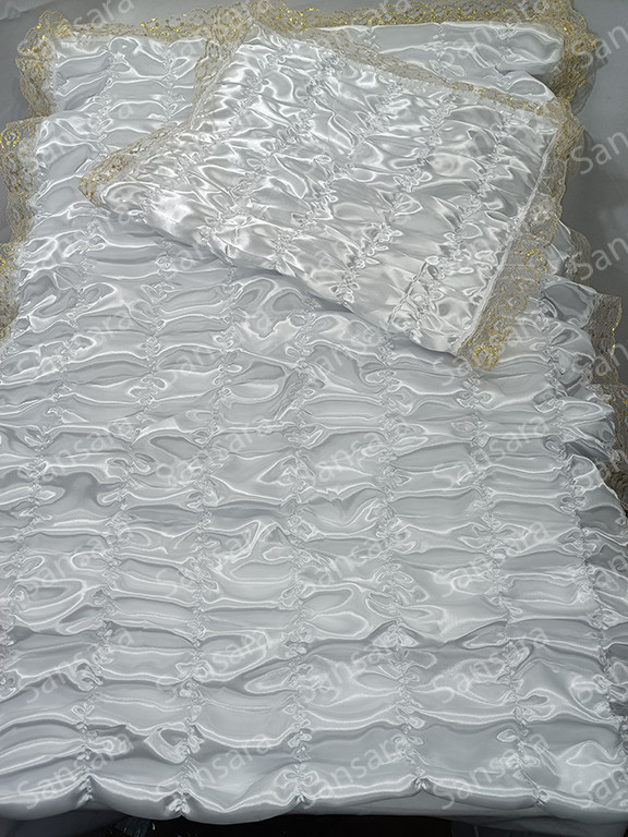 Комплект жатка атлас з мереживом наволочка 45\45