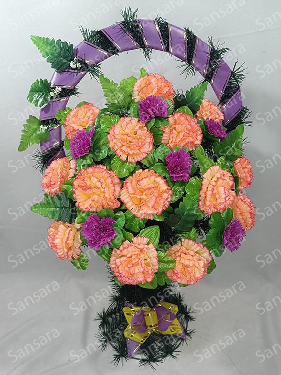 Кошик вквітчений дройна ручка гвоздика 85/50 см