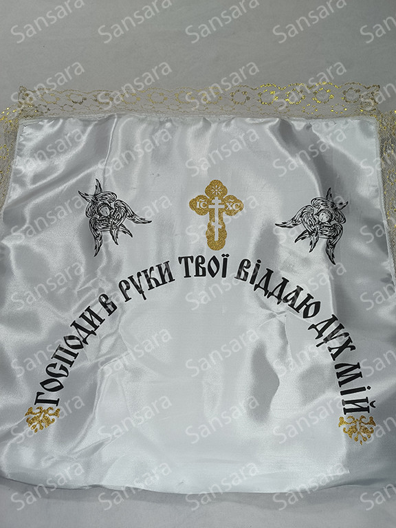 Наволочка атлас з глітером та мереживом