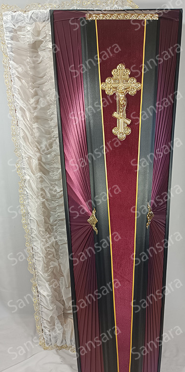 Труна велюр з фольгою