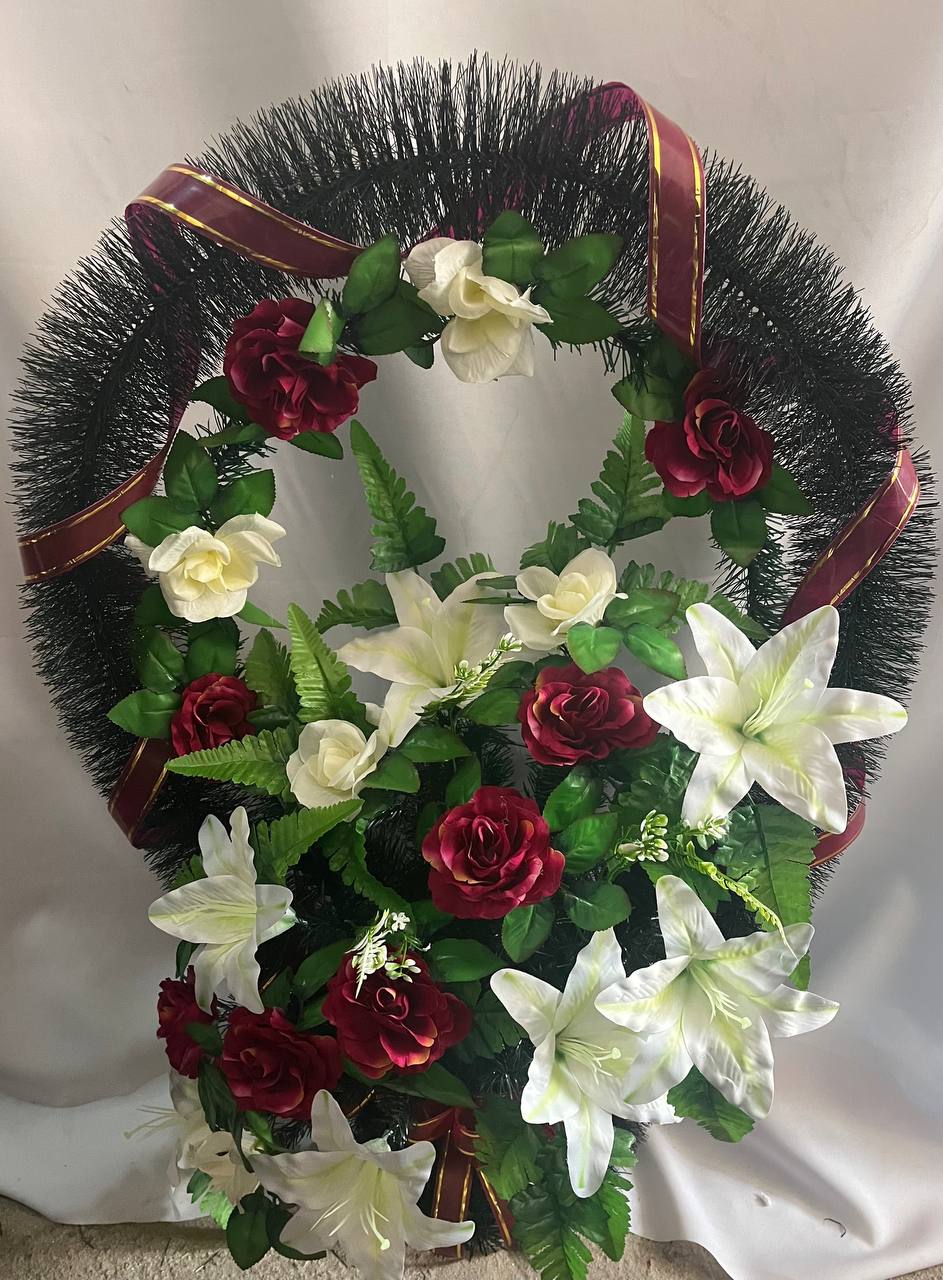 Кошик Колонна маленька з косим букетом 90/60