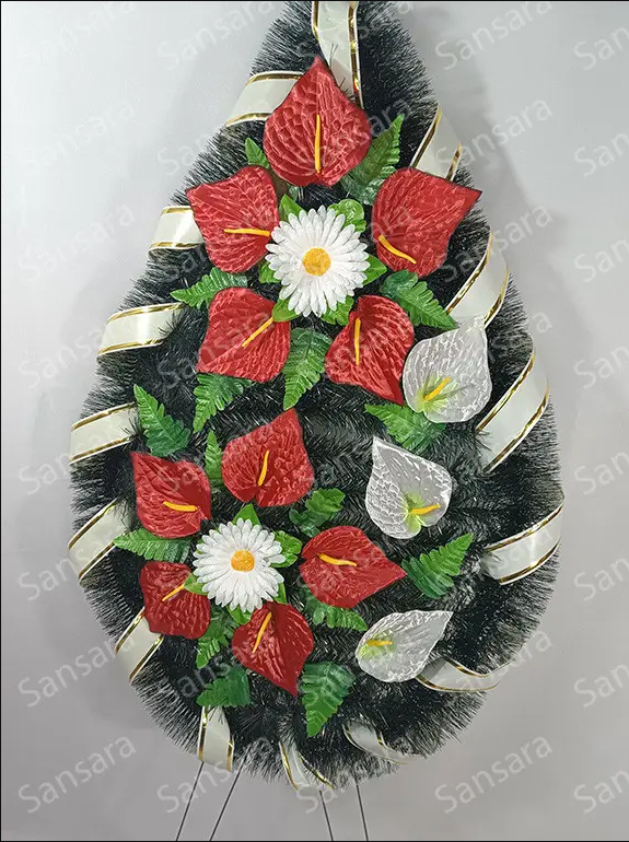 Вінок Б-4 145/60см Вінок дві квітки з кали